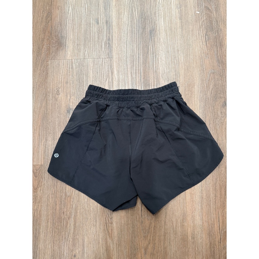 Lululemon Track That Mid-Rise Lined Short 5 Black Womens Size 8 "cut out liner"